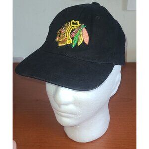 NHL Chicago Blackhawks Baseball Cap Hat Officially Licensed Black Adjustable